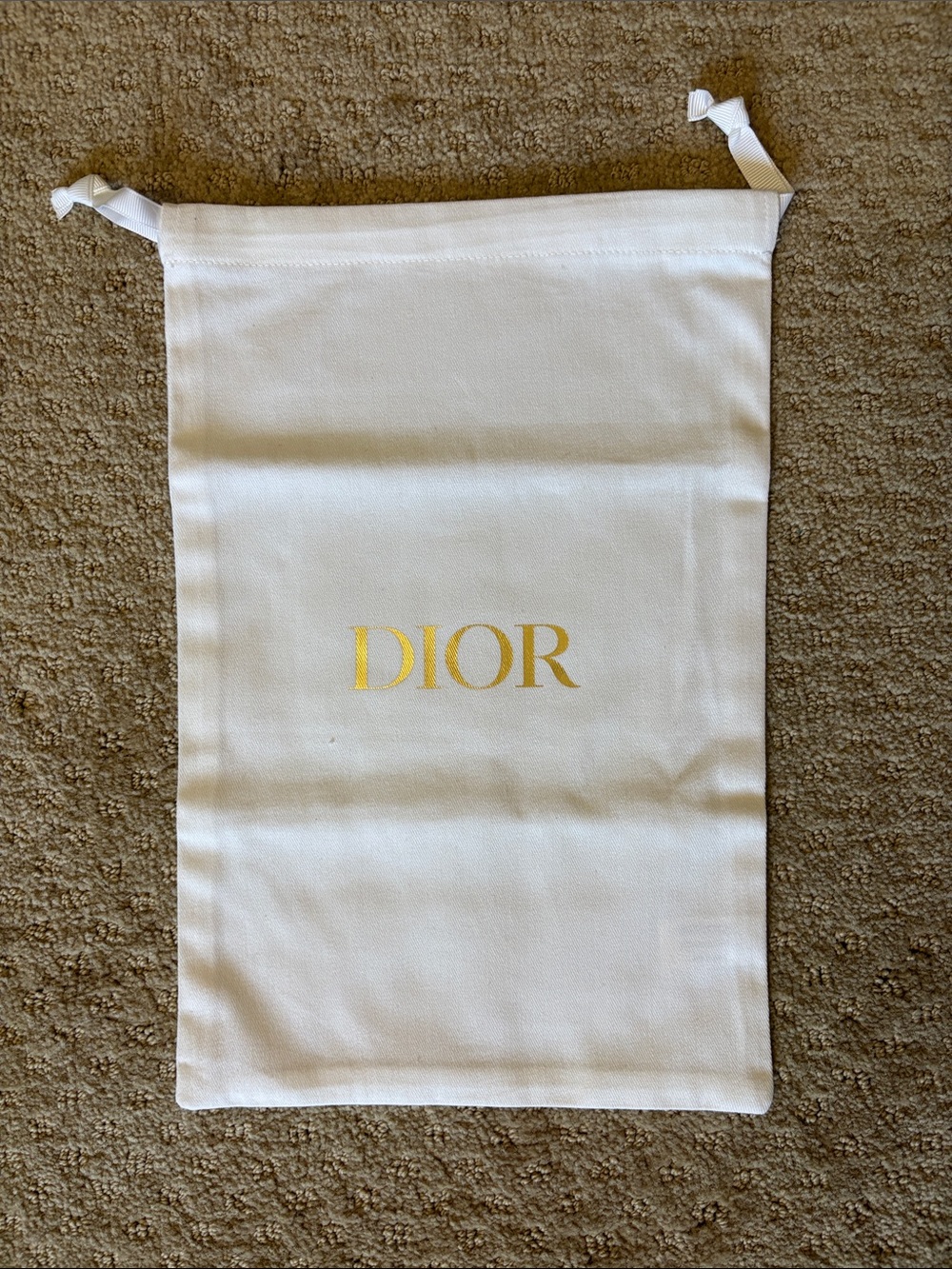 Dior White Drawstring Dust Bag